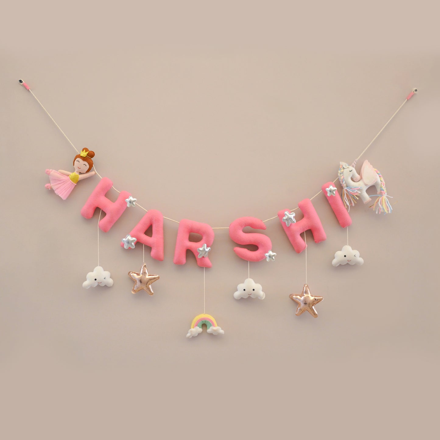 Junior Unicorn Dreams Personalised Name Bunting