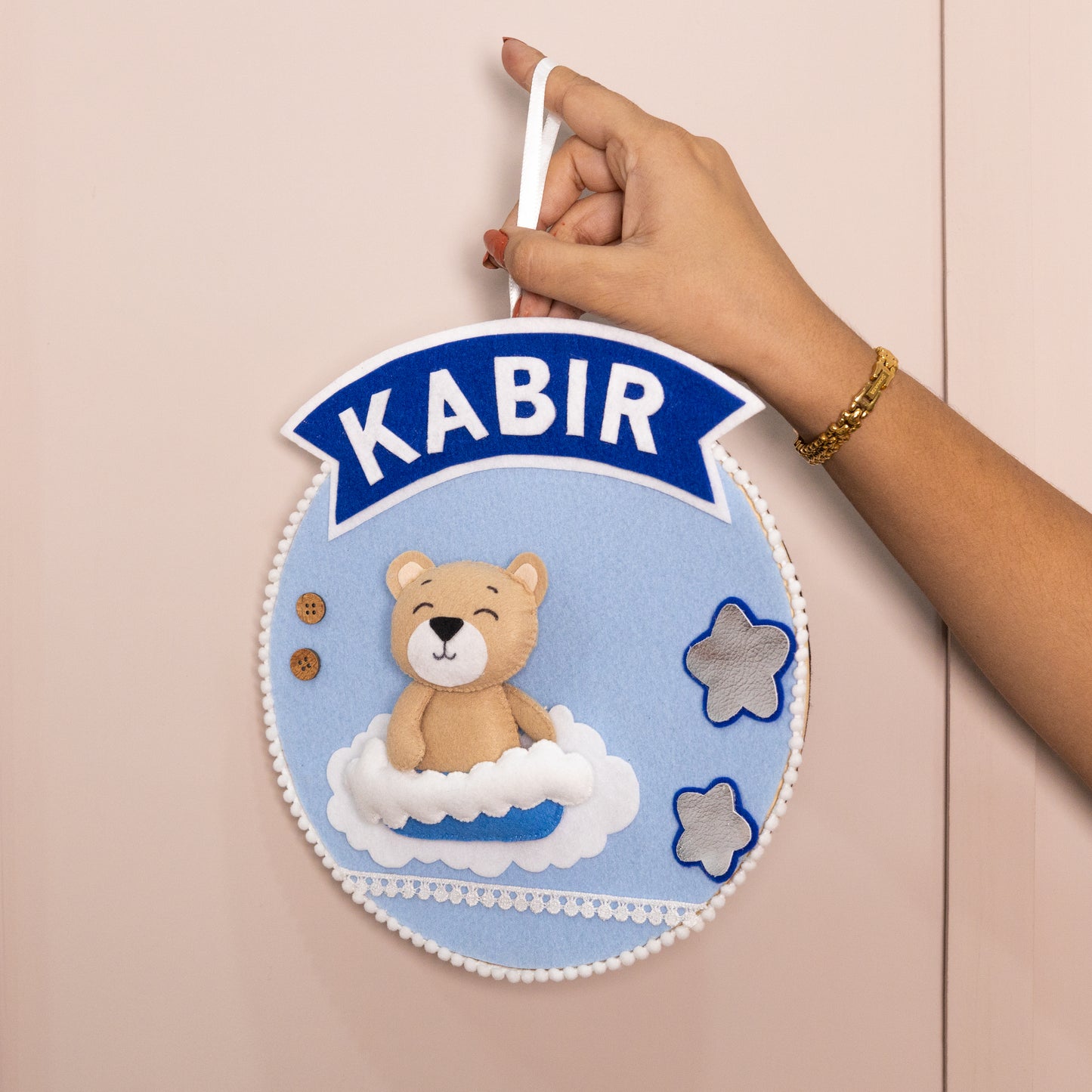 Personalized Teddy Cloud Name Hanging