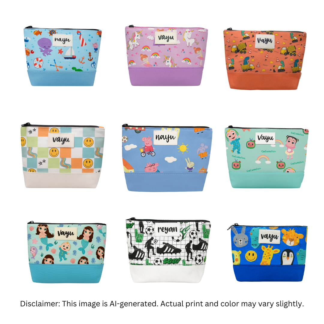 Junior Whiz Multi-purpose Personalised Pouches (Set Of 3)