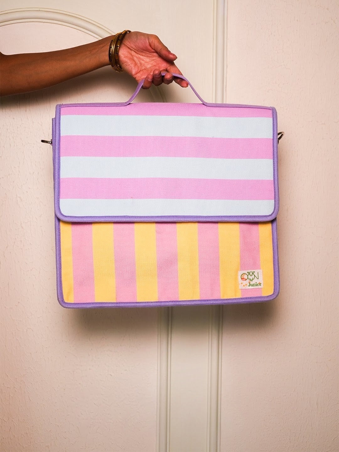 Timeless Stripes Personalized Kids Art & Stationery Folder Bag