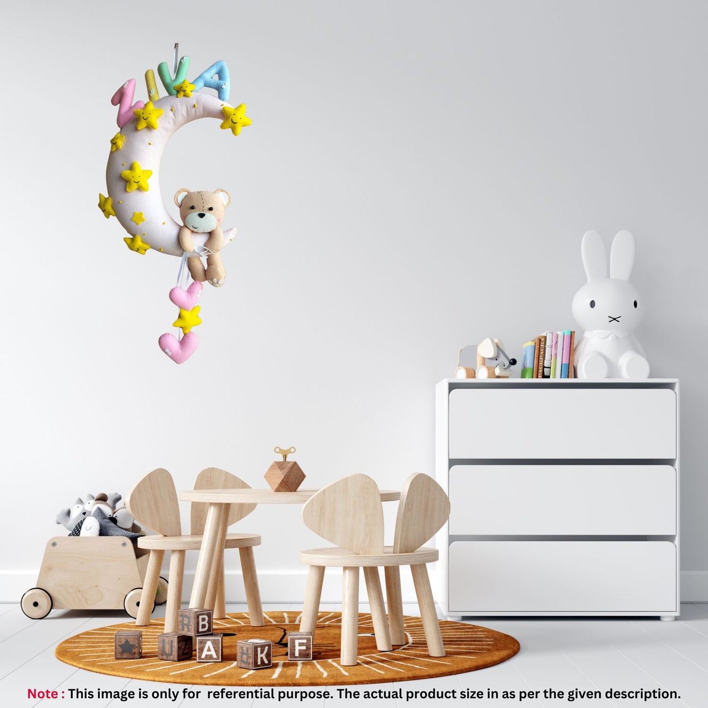 Junior Hanging Teddy Moon Personalised Hanging