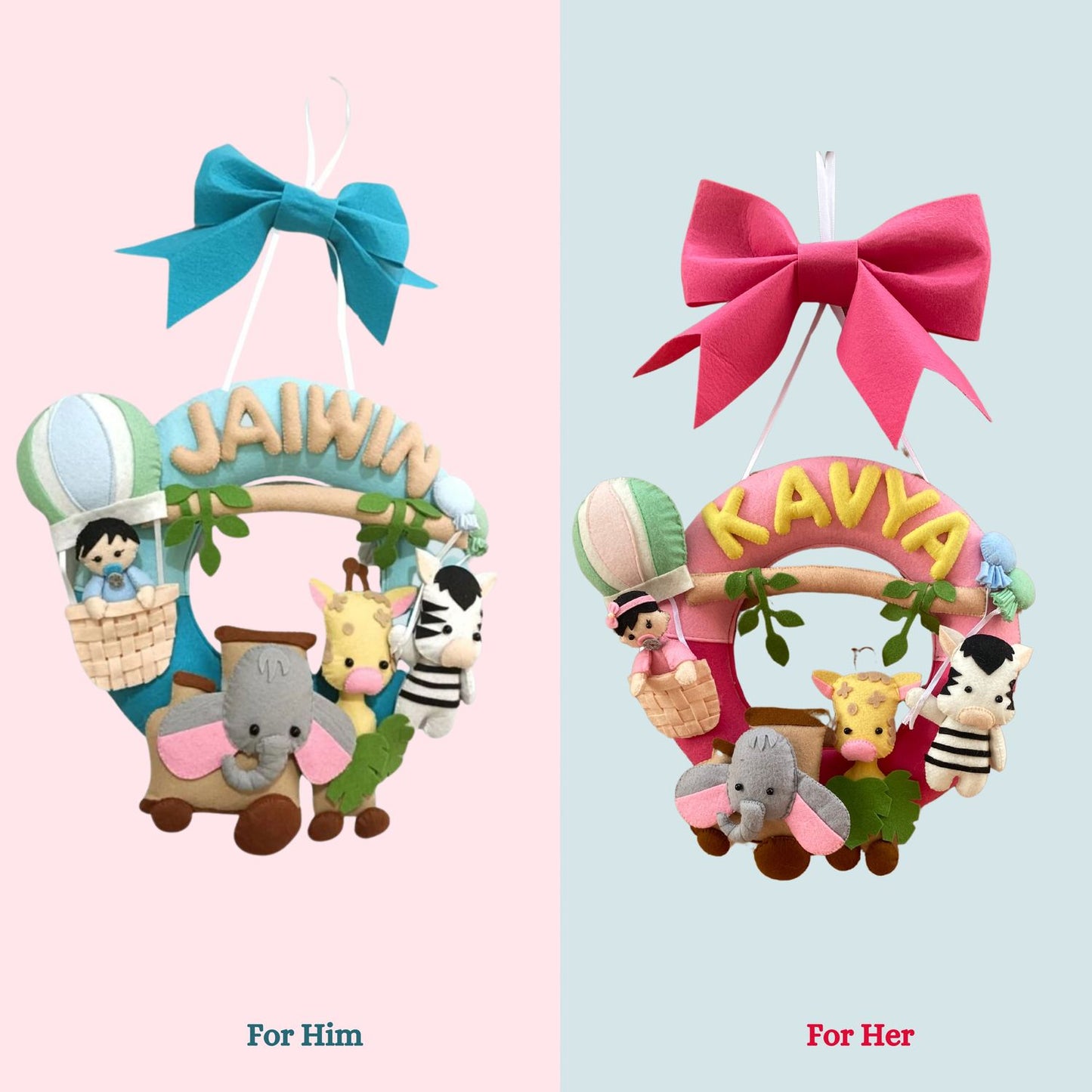 Junior Toy Train Safari Personalised Ring Name Hanging