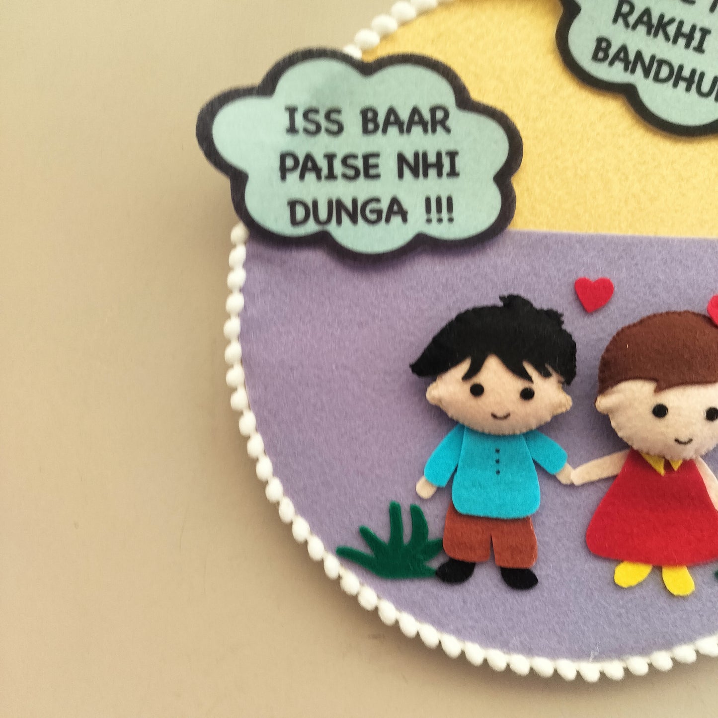 Funny Wall Hanging – 'Iss Baar Paise Nhi Dunga' Design