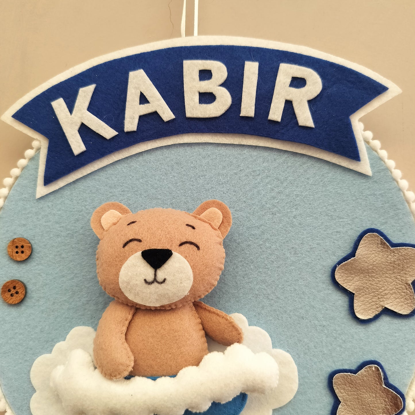 Personalized Teddy Cloud Name Hanging