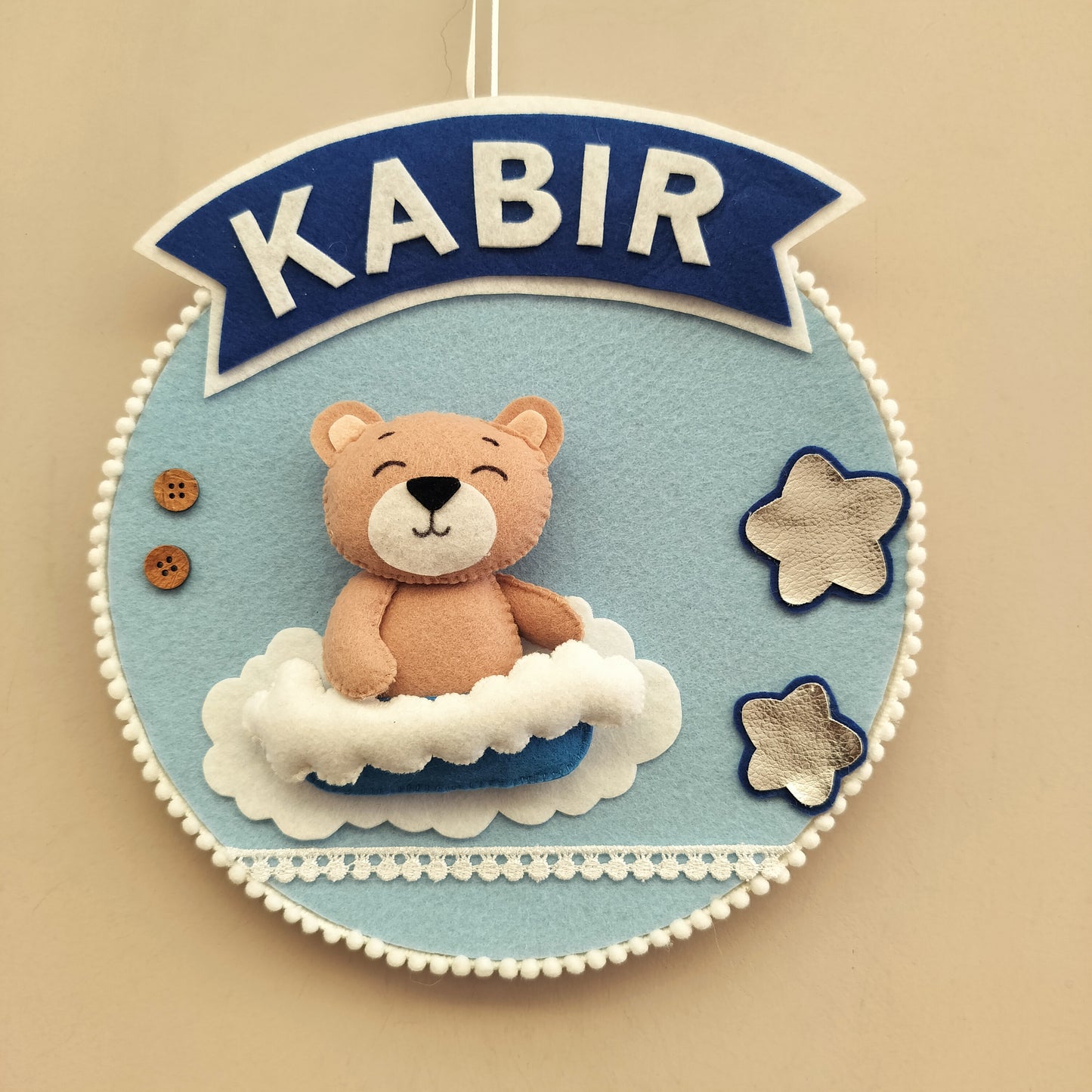 Personalized Teddy Cloud Name Hanging