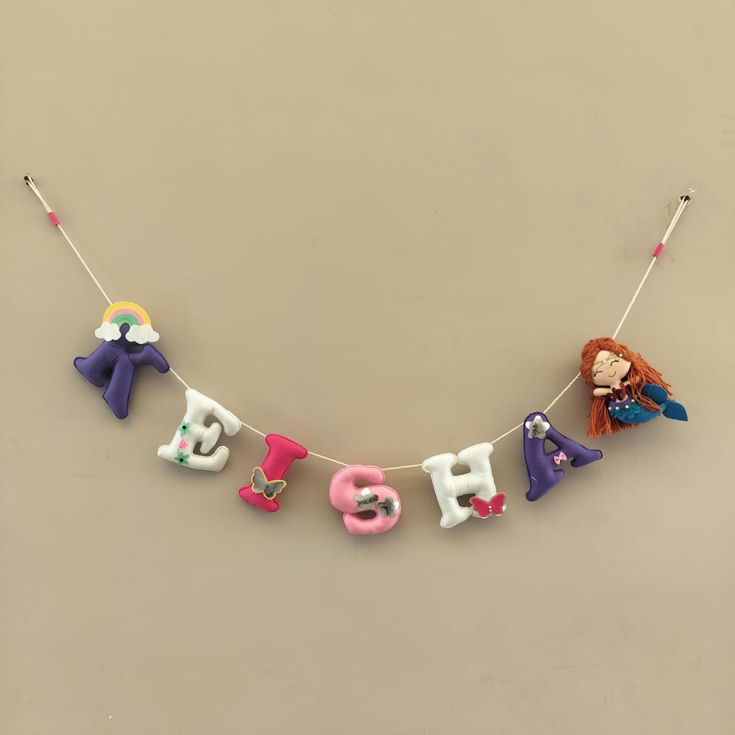 Junior Colour Pop Cute Personalised Bunting - Unicorn/Dolls/Teddy