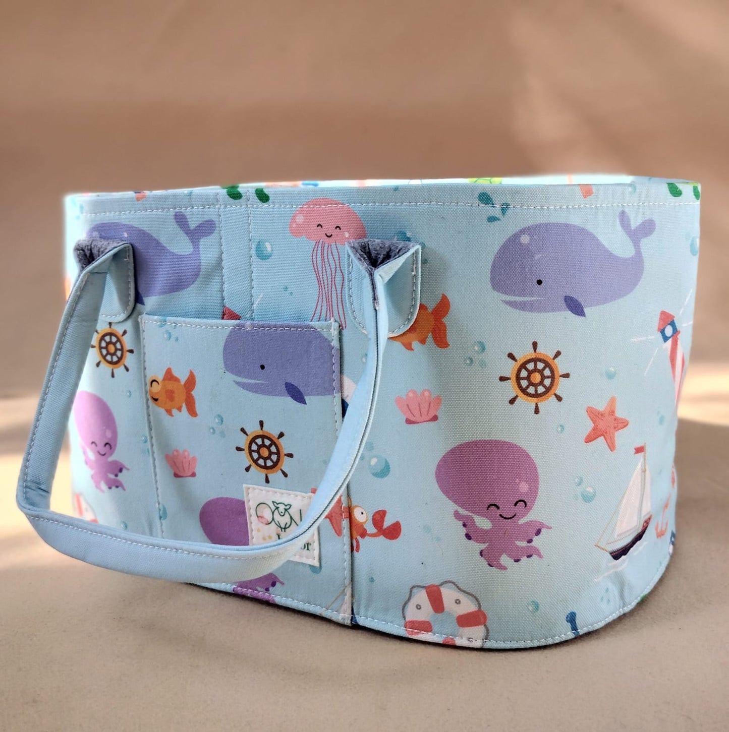 Junior Mess Free Oval Personalized Diaper Caddy