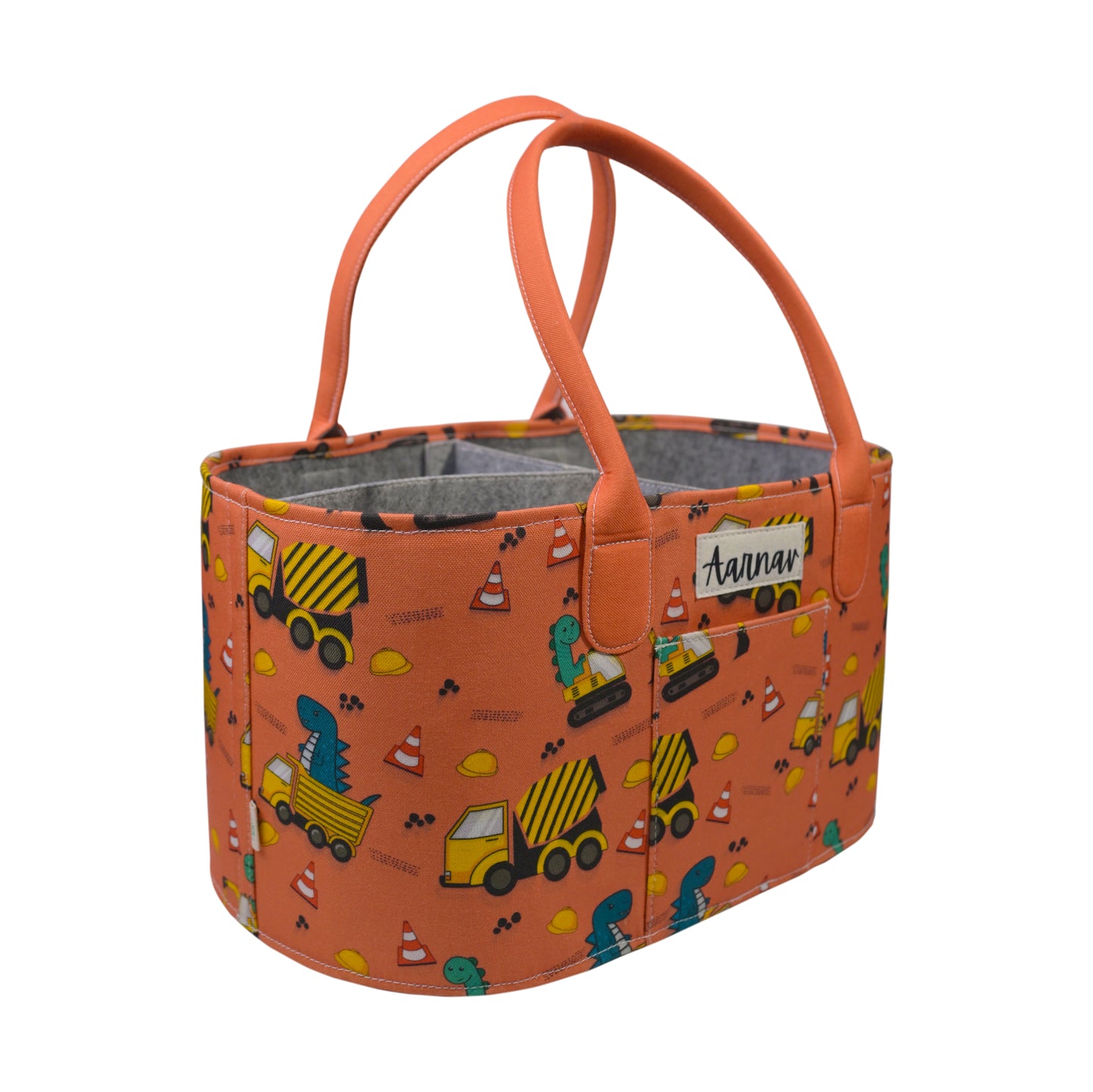 Junior Mess Free Oval Personalized Diaper Caddy