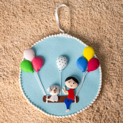 Sibling Swing Felt Hanging – Cute Balloon Theme Décor