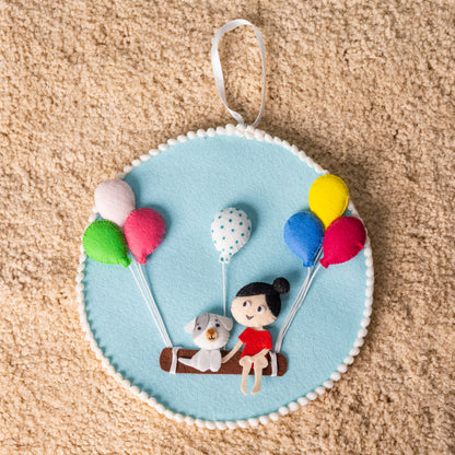 Sibling Swing Felt Hanging – Cute Balloon Theme Décor