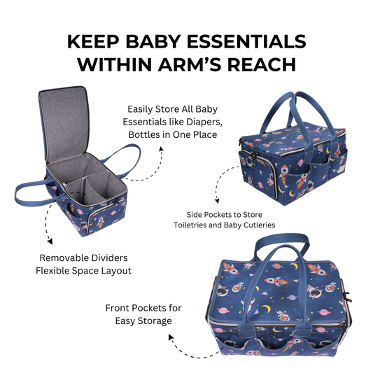 Junior All in One Personalized Zipper Diaper Caddy