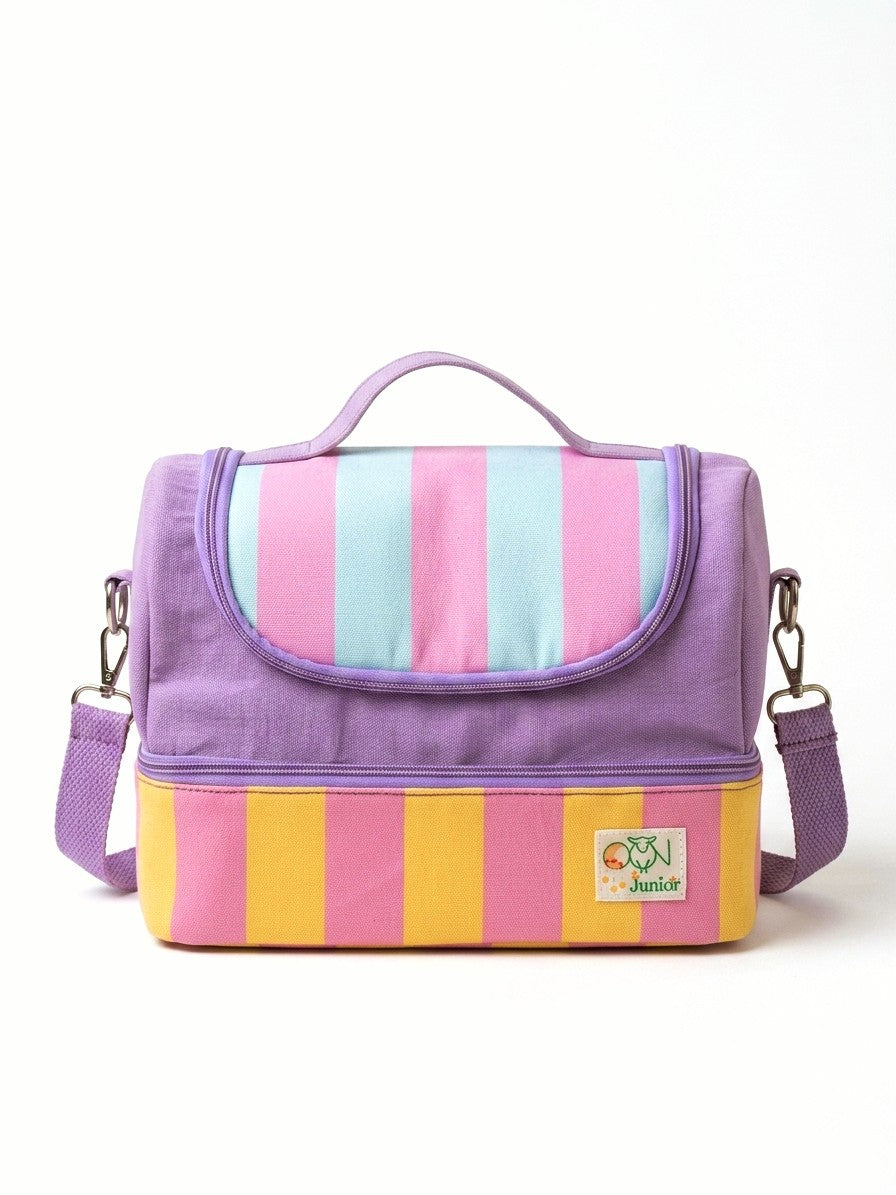 Candy Stripes Personalized Kids Picnic Tiffin Bag