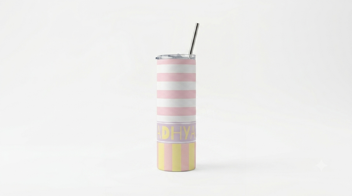 Timeless Stripes Personalized Stainless Steel Kids Tumbler