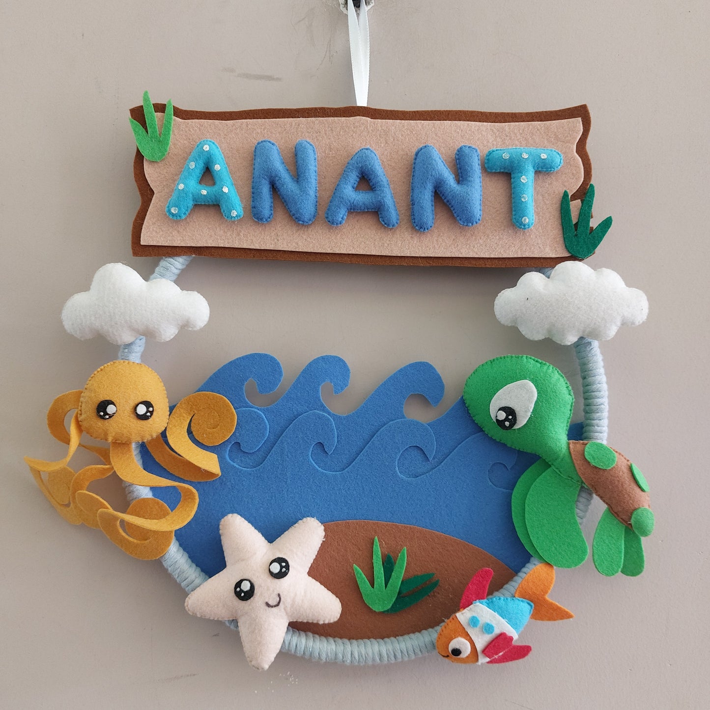 Oon Junior Ocean Theme Felt Name Hoop Hangings