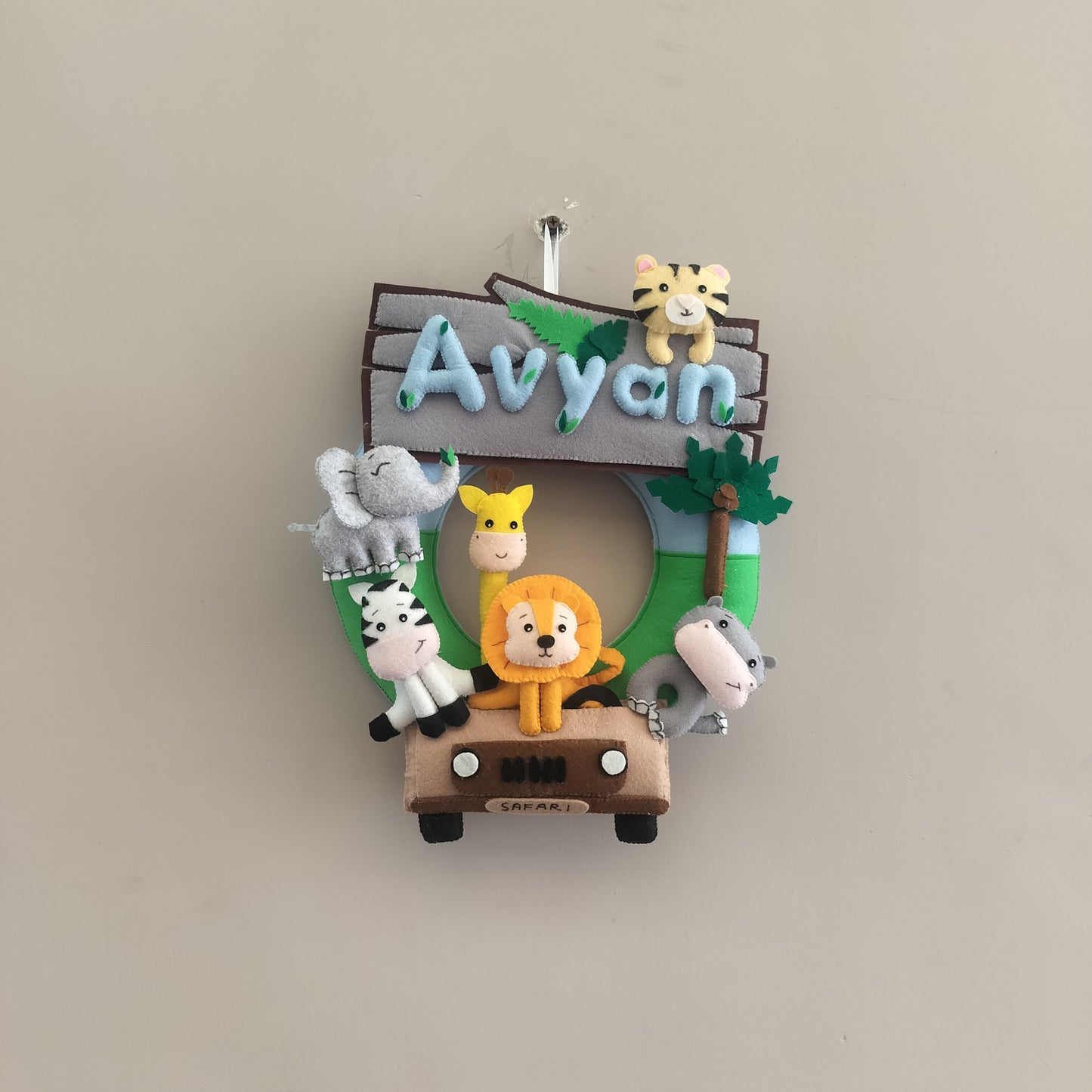 Junior Car Safari Personlised Ring Name Hanging