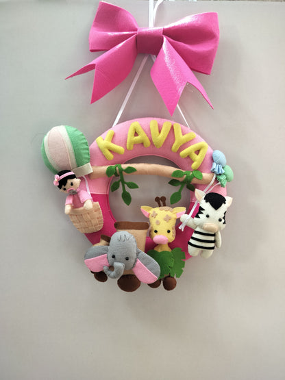 Junior Toy Train Safari Personalised Ring Name Hanging
