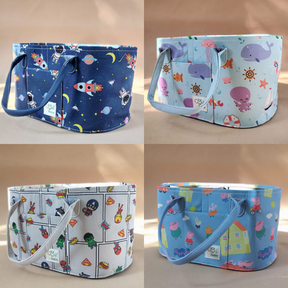 Junior Mess Free Oval Personalized Diaper Caddy