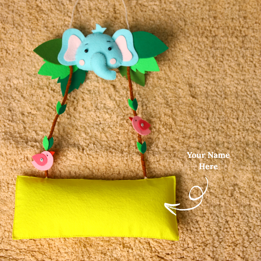 Handmade Jungle Vibes Name Board