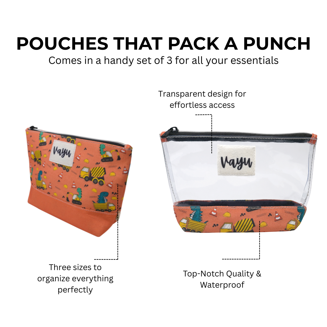 Junior Whiz Multi-purpose Personalised Pouches (Set Of 3)