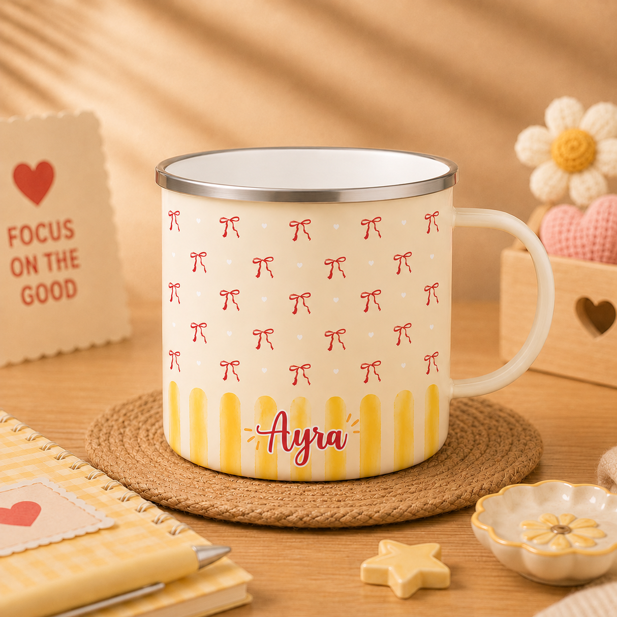 Cherry Charm Personalized Coated Stainless Steel Mug