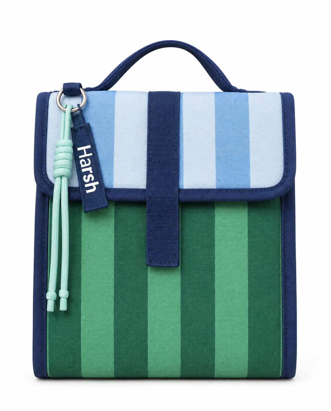 Adventure Stripes Personalized Kids Foldover Lunch Bag