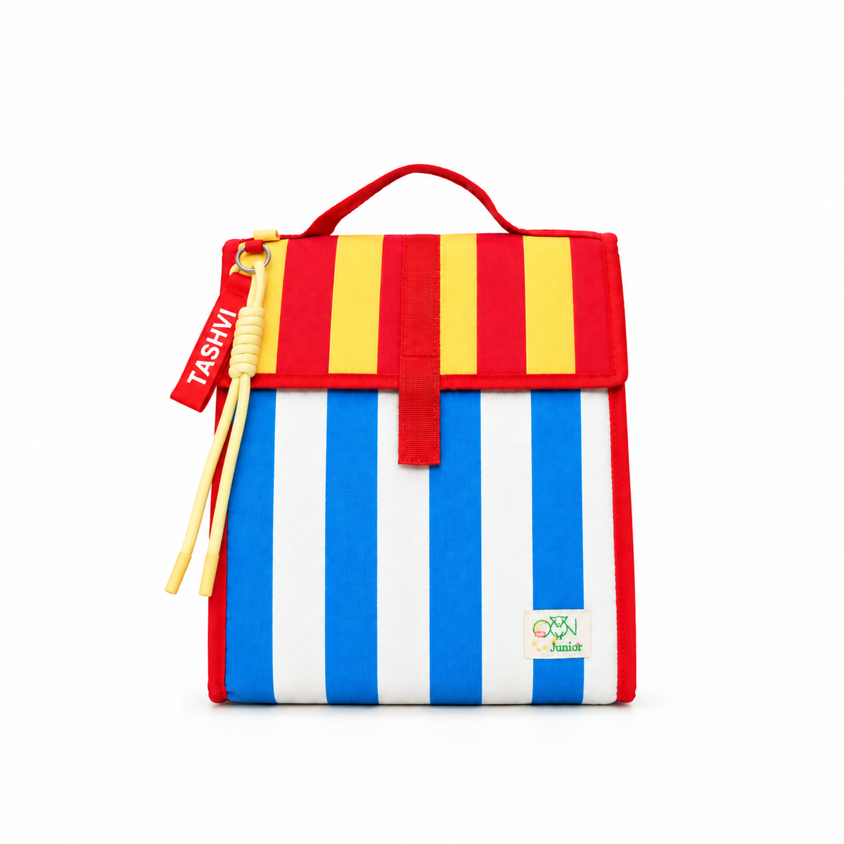 Colour Pop Stripes Personalized Kids Foldover Lunch Bag