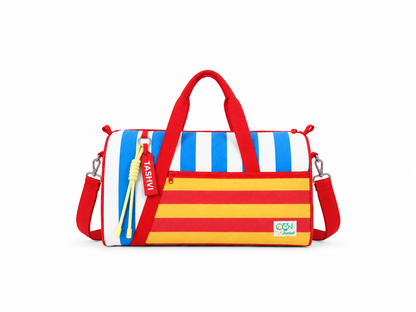Colour Pop Stripes Personalized Kids Duffle Bag