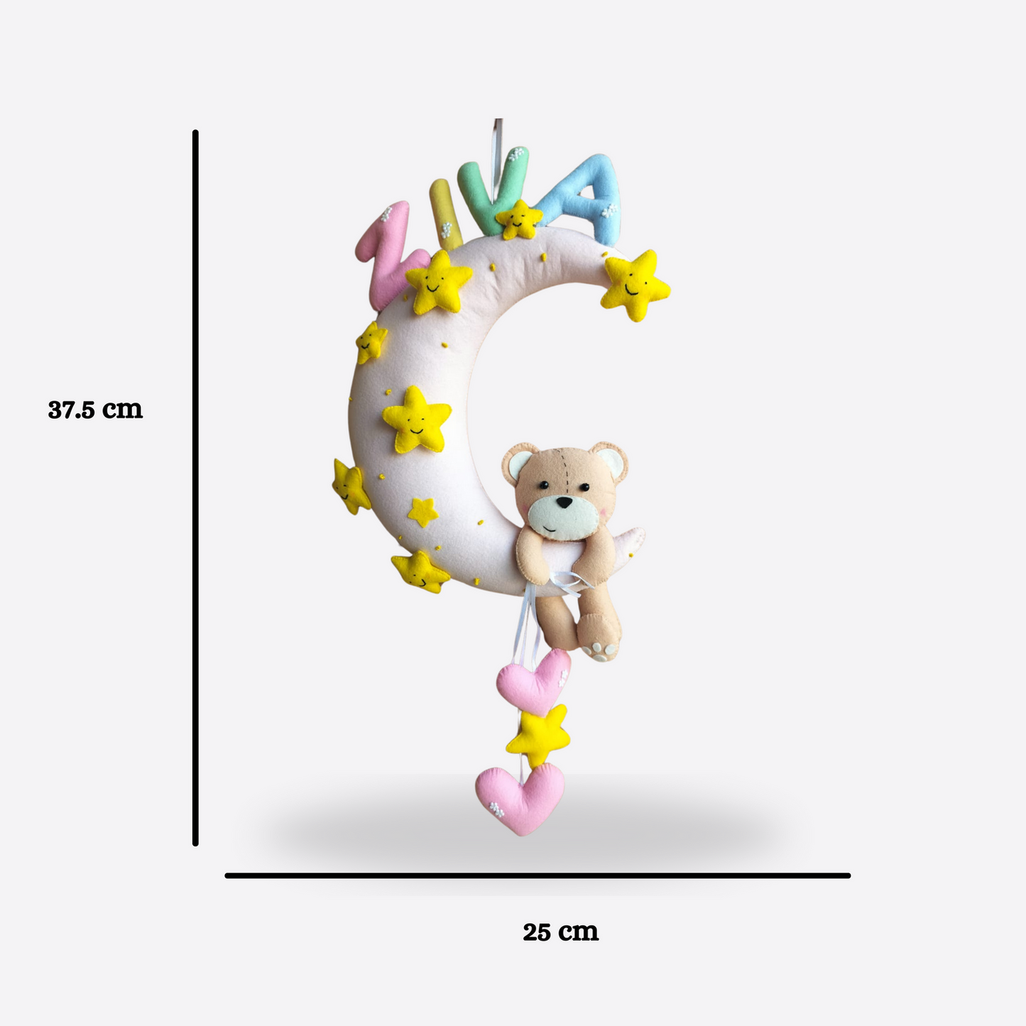 Junior Hanging Teddy Moon Personalised Hanging