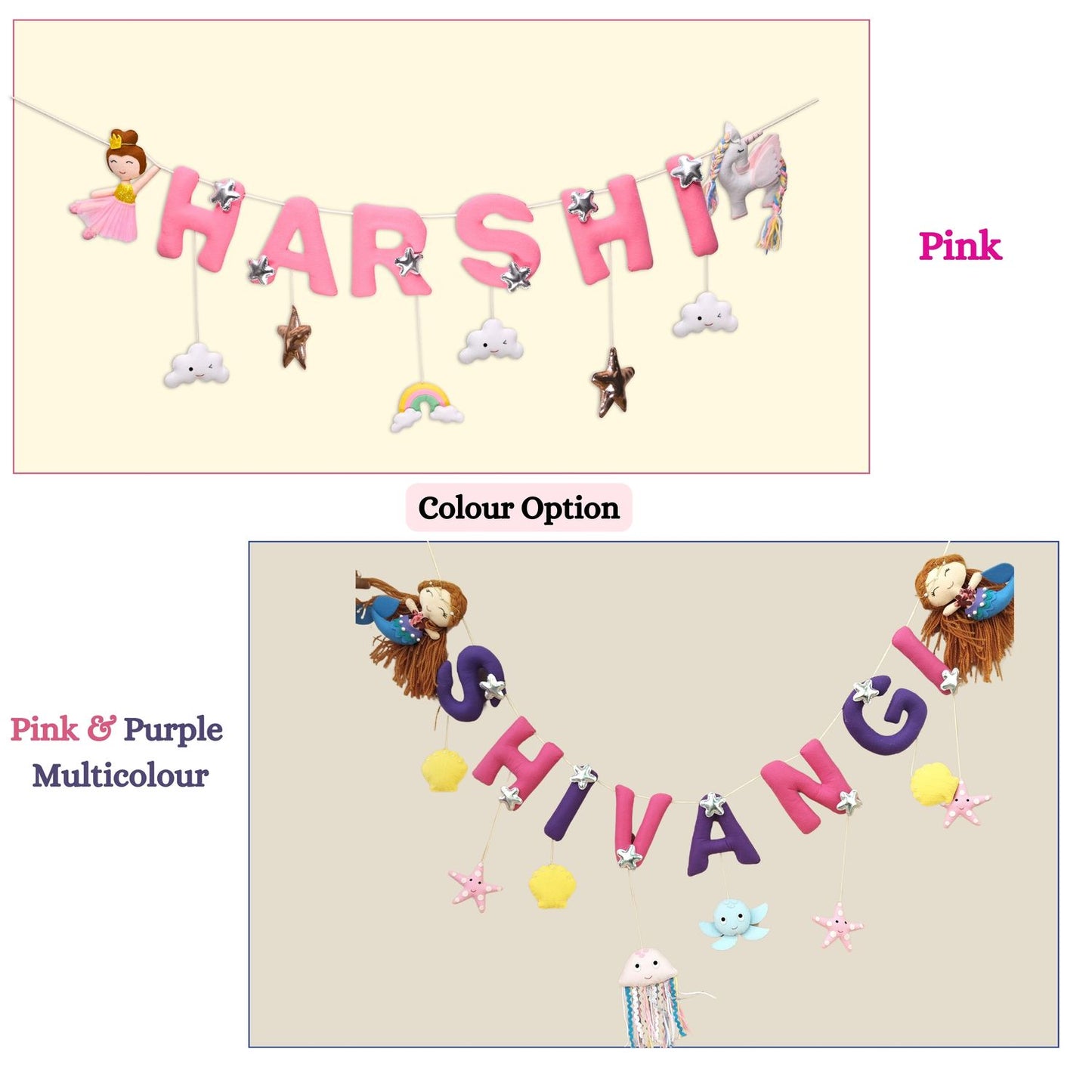 Junior Unicorn Dreams Personalised Name Bunting