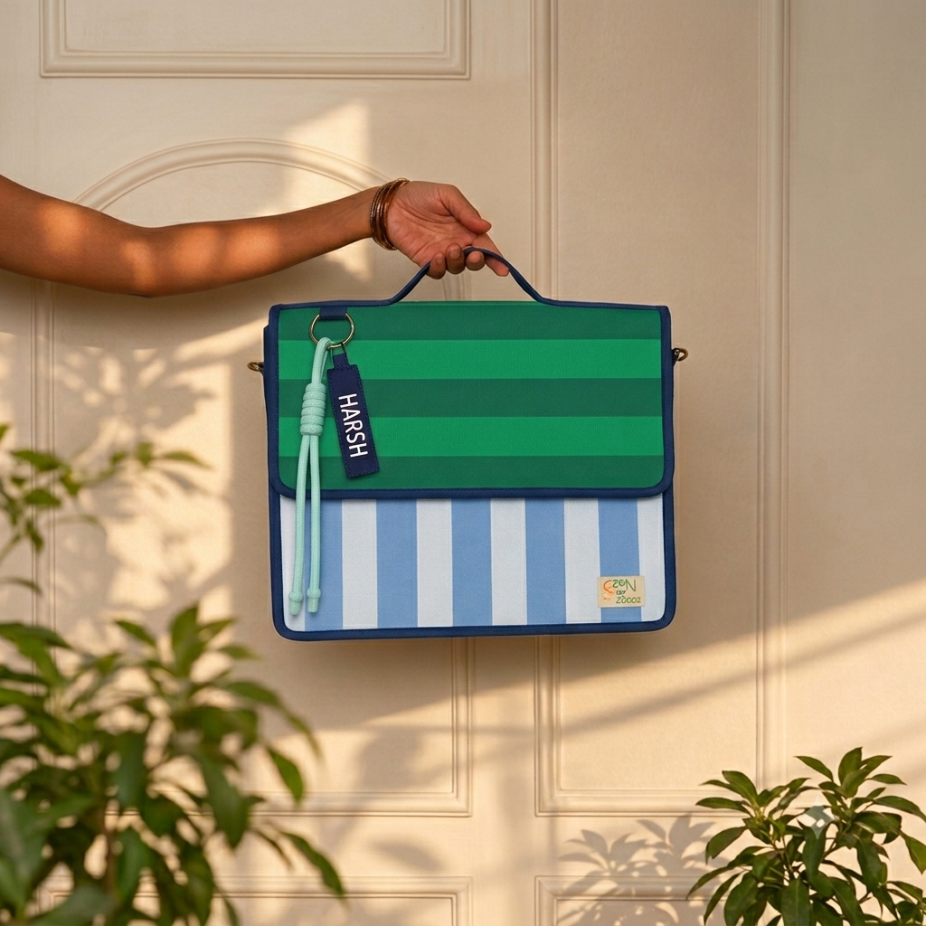 Adventure Stripes Personalized Kids Art & Stationery Folder Bag