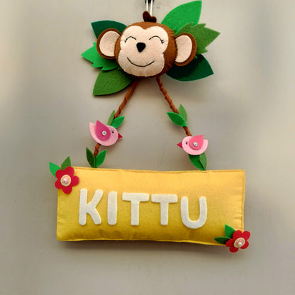 Handmade Jungle Vibes Name Board