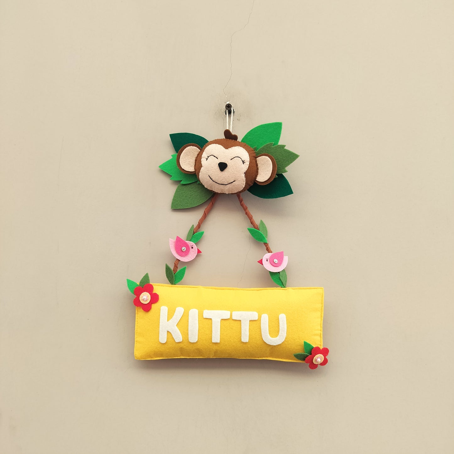 Handmade Jungle Vibes Name Board