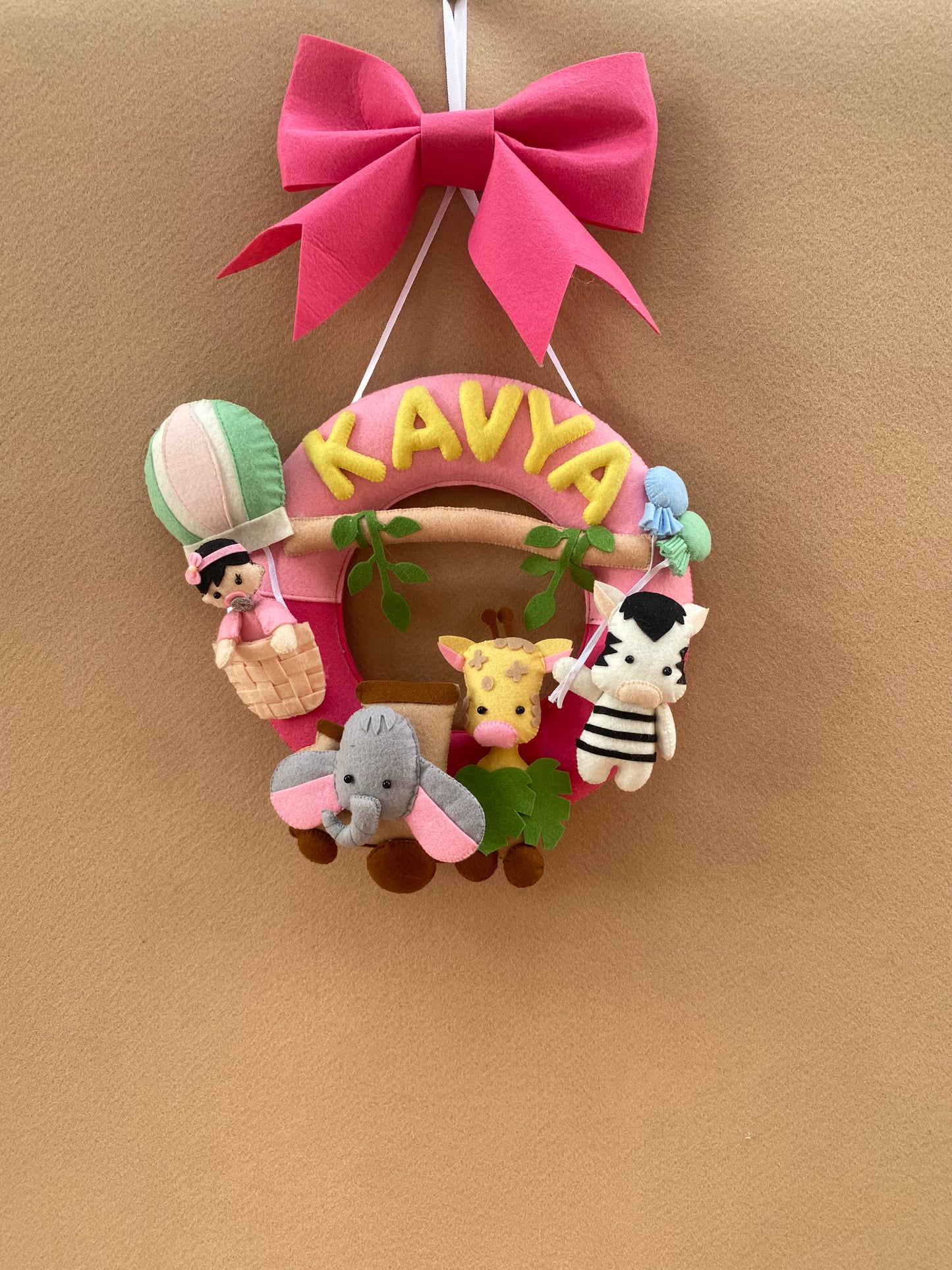 Junior Toy Train Safari Personalised Ring Name Hanging