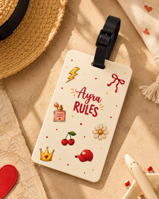 Cherry Charm Personalized Kids Luggage Tag