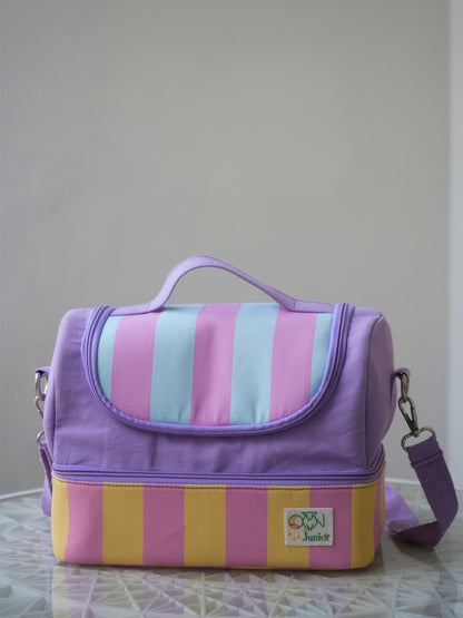 Candy Stripes Personalized Kids Picnic Tiffin Bag
