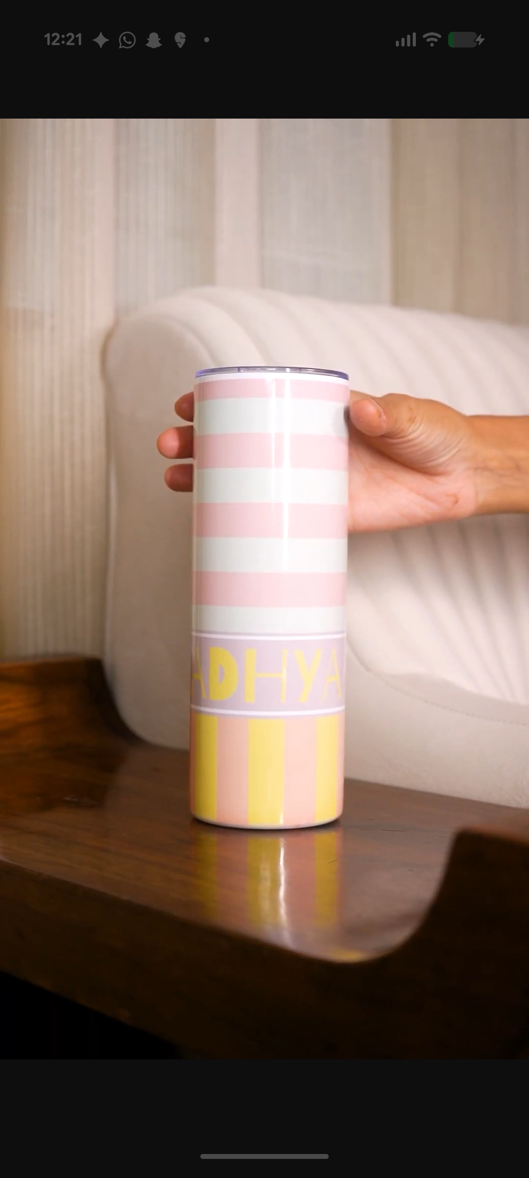 Timeless Stripes Personalized Stainless Steel Kids Tumbler