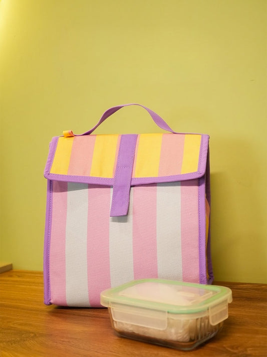 Timeless Stripes Personalized Kids Foldover Lunch Bag