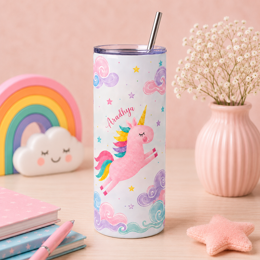 Personalised Unicorn Kids Tumbler Bottle